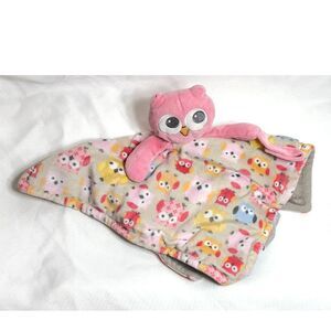 Blankets And Beyond Owl Lovey Soft Soother Security Blanket Pink Multi Color